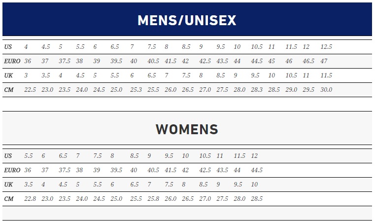 onitsuka tiger mexico 66 size chart